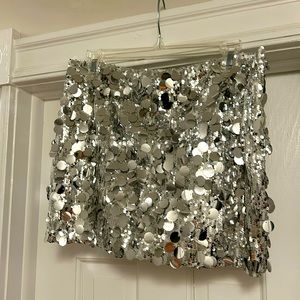 WORN ONCE edited XL silver sequin mini skirt! great condition